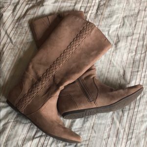 Nude Suede Boots